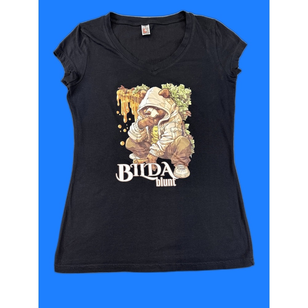 Pro Club Bilda Blunt Streetwear Graphic Tee Womens L Black Cotton Regular Fit